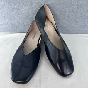 Empress Women's sz 42 (US 10.5/11) Comfi Leather Black Square Toe Ballet Flat